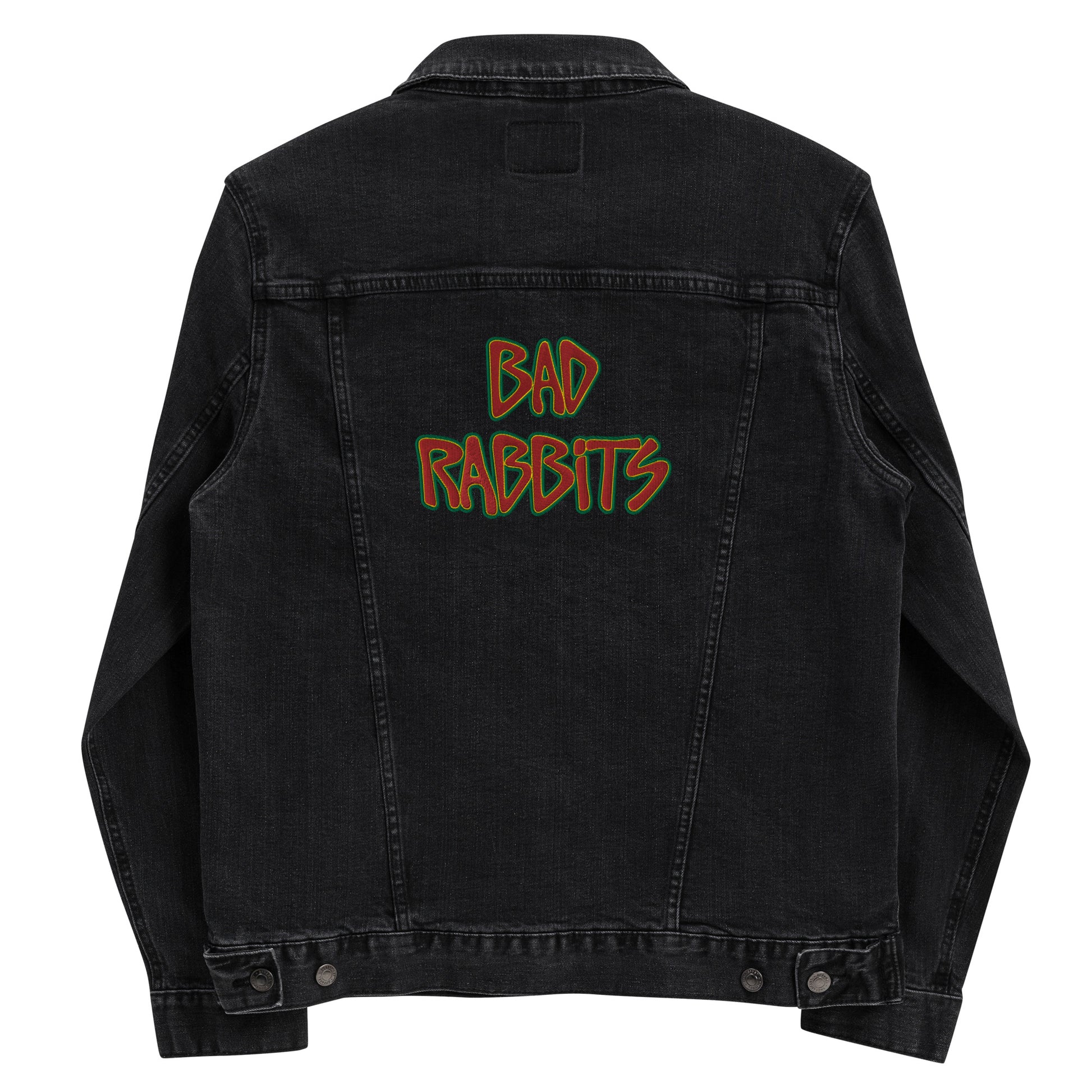 Embroidered BR with PMA logo on back Unisex denim jacket